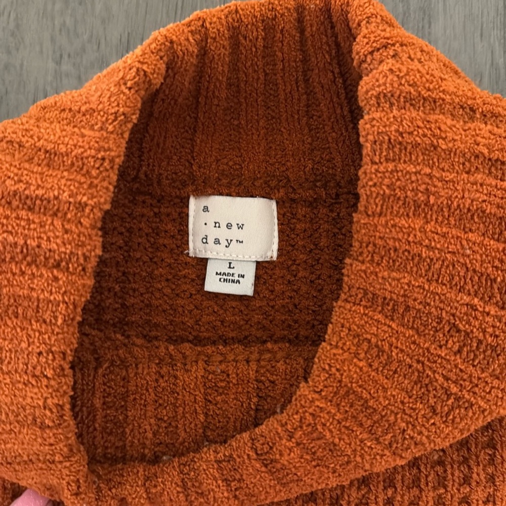A New Day Tunic Sweater Burnt Orange Women's Size L - Picture 3 of 5